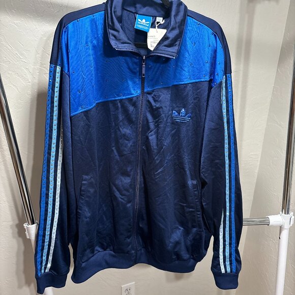 Adidas Originals Navy Blue Rhinestone Track Jacket – Men’s 2XL - Picture 2 of 7